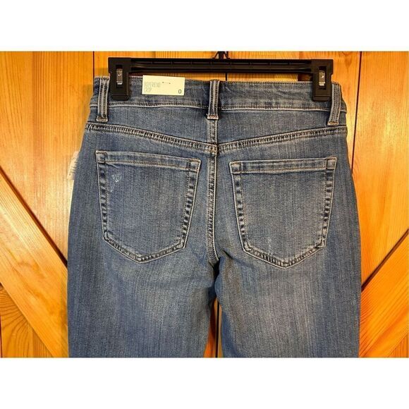 Maurices jeans boyfriend crop size 0 distressed stretch raw hem nwt (4674) - Picture 6 of 7